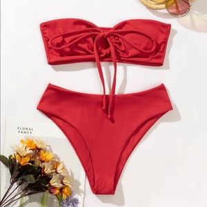 Red High Waisted Bikini